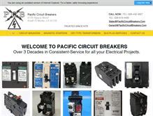 Tablet Screenshot of pacificcircuitbreakers.com